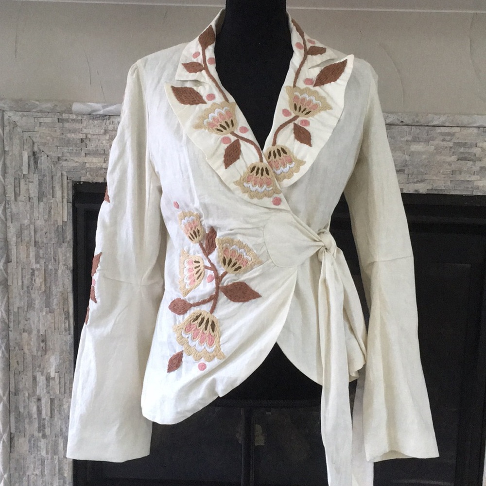 Johnny Was / Joystick embroidered wrap jacket